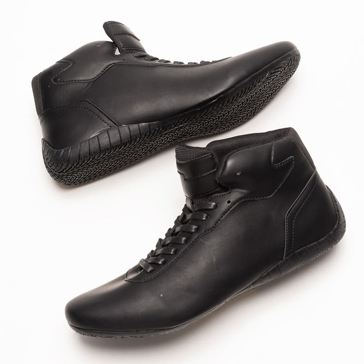 ブラック | ドライビングシューズ / レーシング ハイカットスニーカー | SVEC