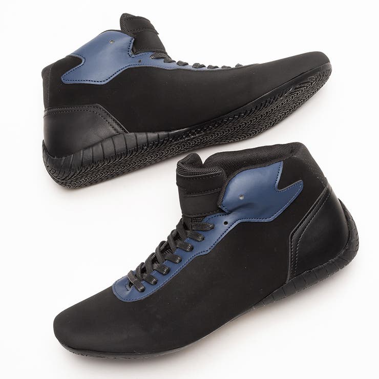 ブラックxネイビー | ドライビングシューズ / レーシング ハイカットスニーカー | SVEC