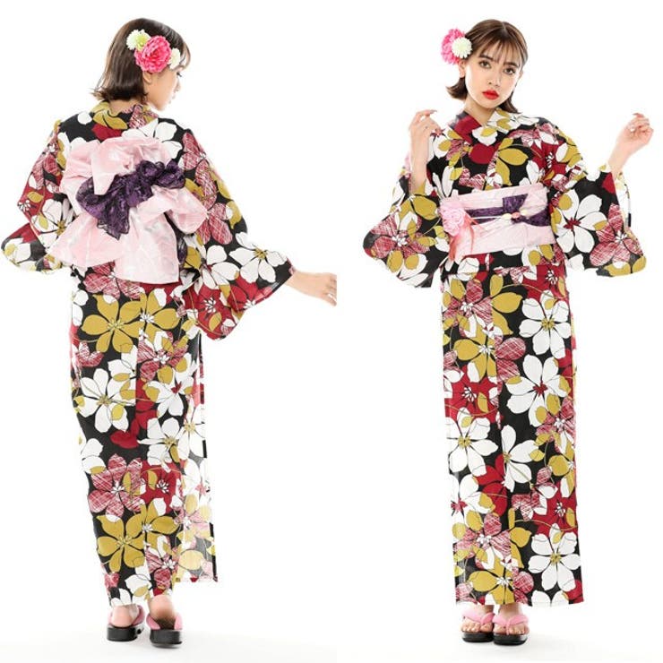 人気定番 浴衣8点セット Ys351 薔薇 セクシー 華やか 赤 大人かわいい 黒 再入荷1番人気 Www Emd Si