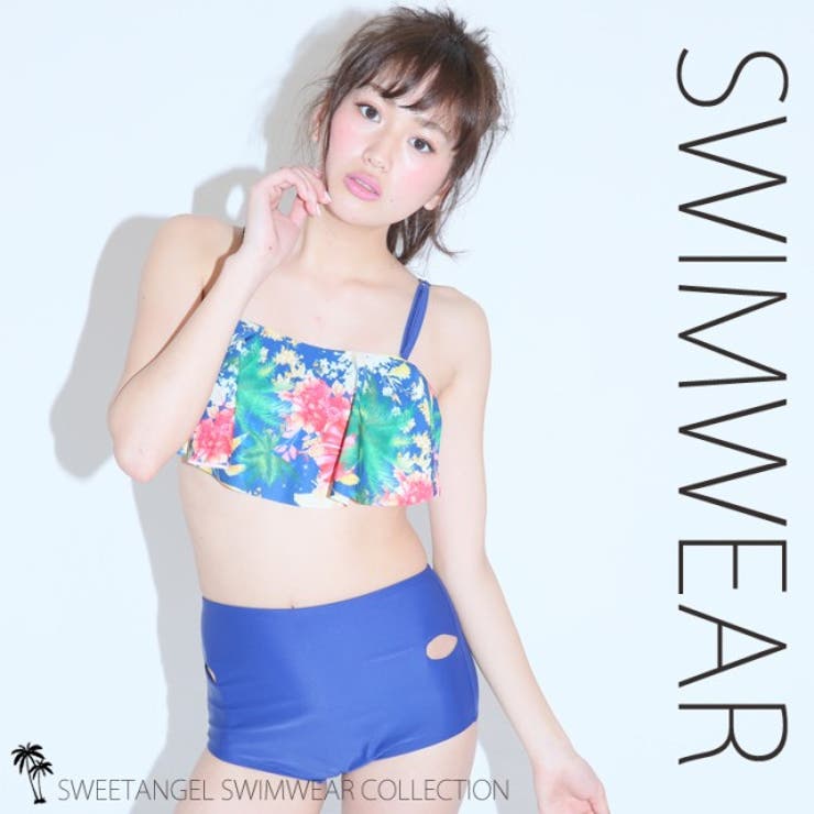 水着 2点セット レディース セット レトロ サーフ ブルー mjh1606 | SWEET ANGEL | 詳細画像1 
