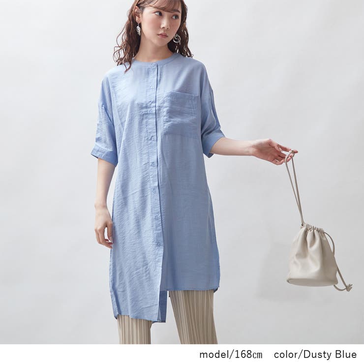 シアー素材 ノーカラーバックタックスリットアシメシャツワンピース レディース 品番 Swew Rejoule リジュール のレディース ファッション通販 Shoplist ショップリスト