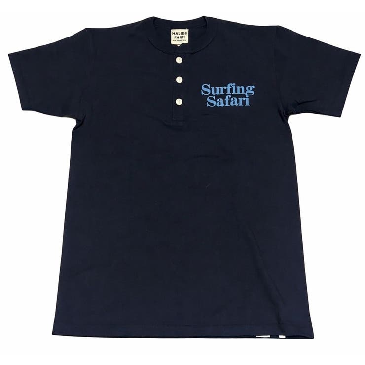ネイビー | MALIBUFARM ３Bヘンリーネックプリント-Tシャツ | BACKHEAD