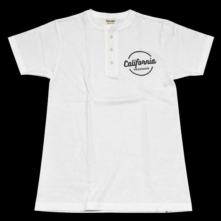 ホワイト | MALIBUFARM ３Bヘンリーネックプリント-Tシャツ | BACKHEAD