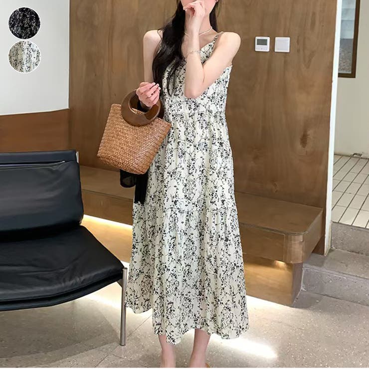 花柄キャミワンピース レディース ノースリーブ[品番：XSTW0009410