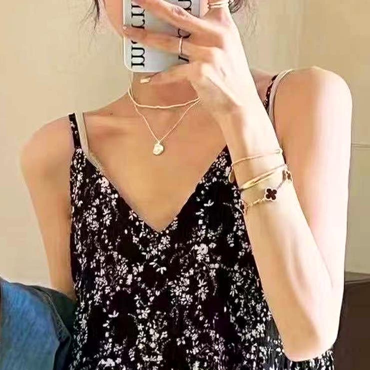 BLACK | 花柄キャミワンピース レディース ノースリーブ | Tannsu Dance