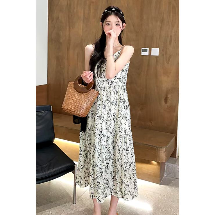 スミスタイル 花柄 ノースリーブフレアワンピース Aライン M~L 極美品 スミスタイル 花柄 ノースリーブフレアワンピース Aライン M~L