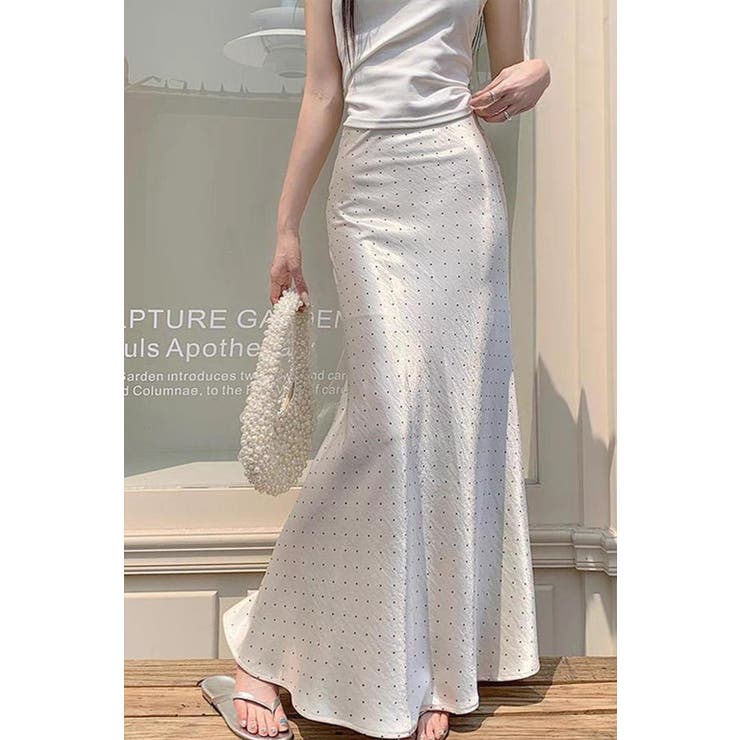 艶やかなサテン素材×ドット柄ロングスカート レディース フレア | Tannsu Dance | 詳細画像6 