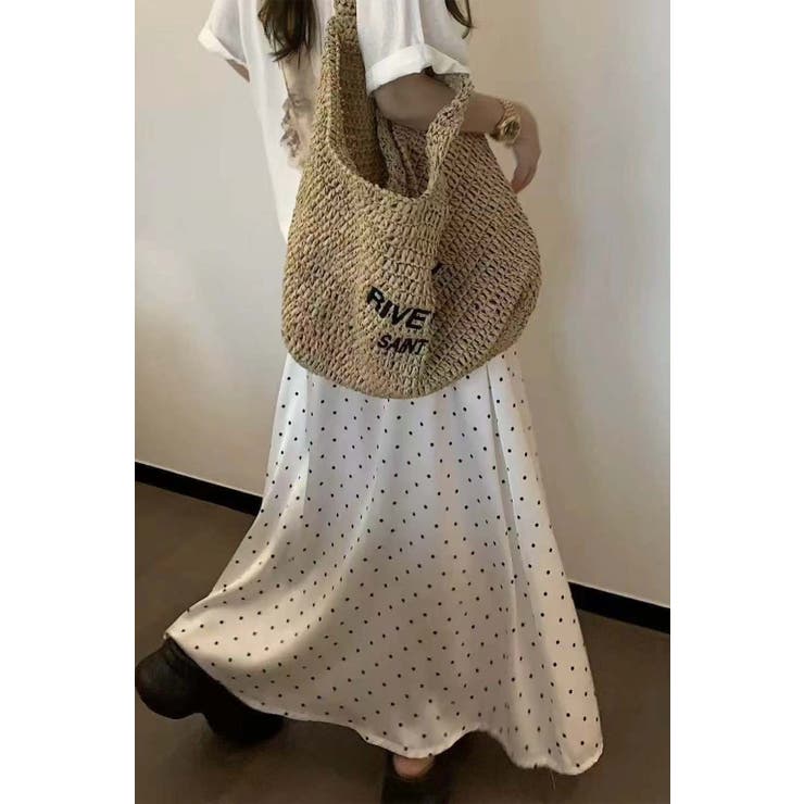 艶やかなサテン素材×ドット柄ロングスカート レディース フレア | Tannsu Dance | 詳細画像8 