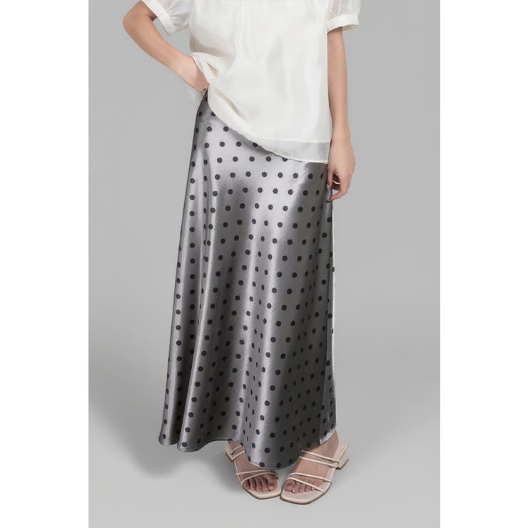 大人の魅力際立つ ドット柄サテンスカート 上品ロング丈 | Tannsu Dance | 詳細画像10 