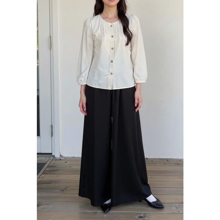 ナチュラルデザインブラウス レディース パフスリーブ＆ウッドボタン付き | Tannsu Dance | 詳細画像7 