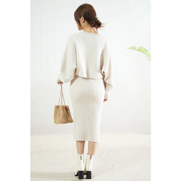 レディースドルマンスリーブトップス セットアップ 厚手ストレッチニットワンピース | Tannsu Dance | 詳細画像9 