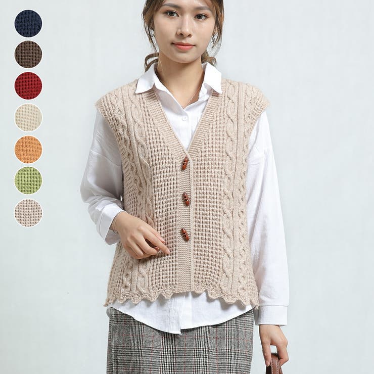 新品 TAN タン CROSS MARK SHORT TOPS ニットベスト 新品TAN タン CROSS MARK SHORT TOPS ニットベスト