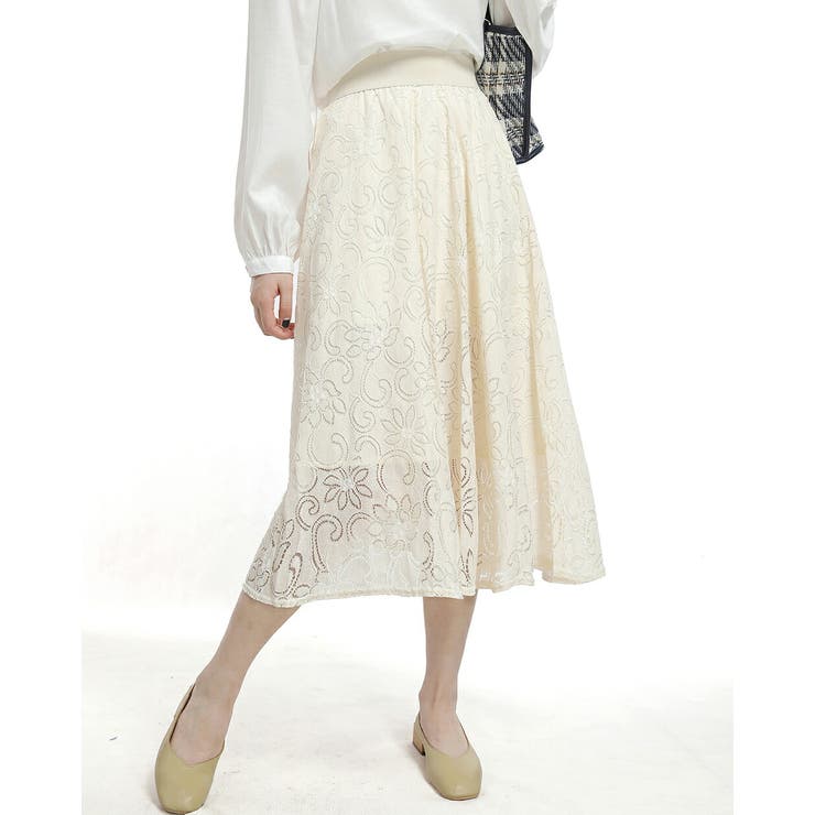 透け柄ミモレ丈フレアースカート 裏地付 | Tannsu Dance | 詳細画像16 