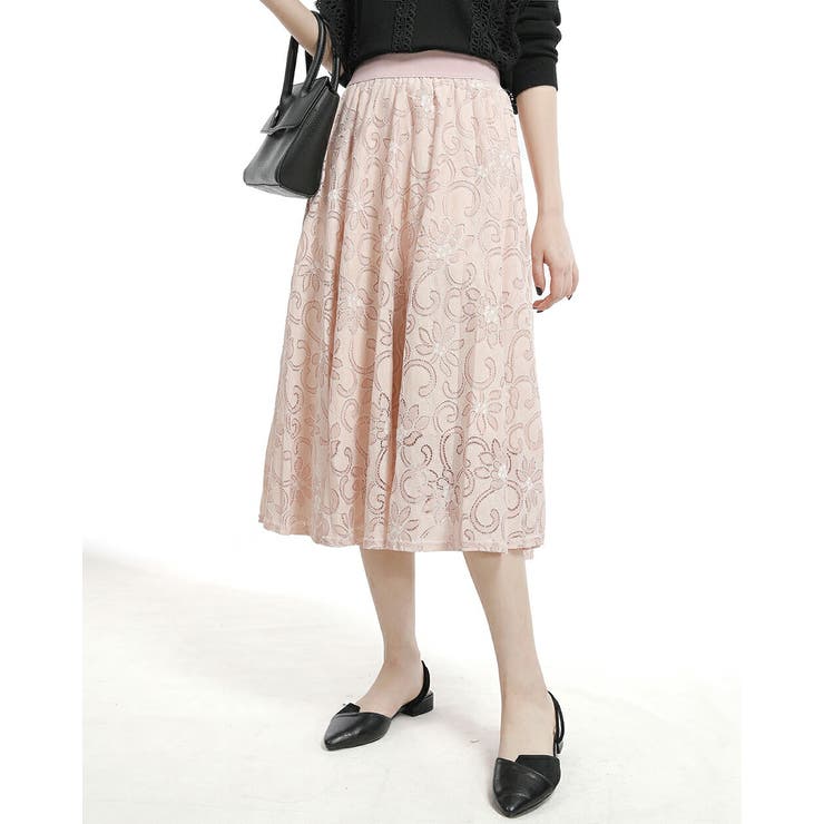 透け柄ミモレ丈フレアースカート 裏地付 | Tannsu Dance | 詳細画像14 