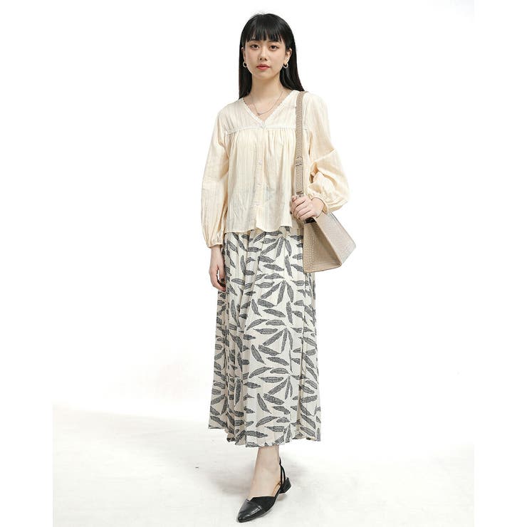 レディース レース使いVネックレース前開き長袖ブラウス | Tannsu Dance | 詳細画像16 