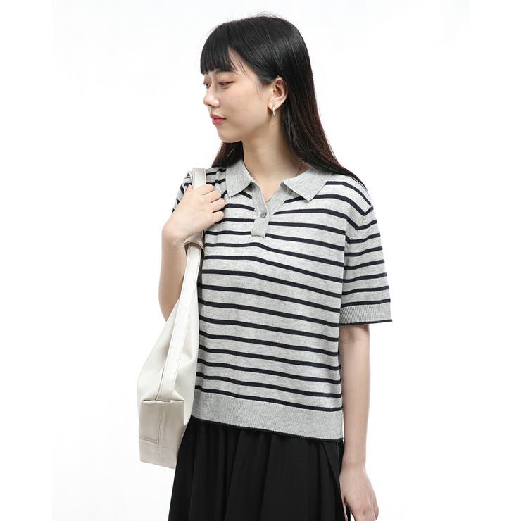 ボーダートップス 半袖 ポロシャツ | Tannsu Dance | 詳細画像18 