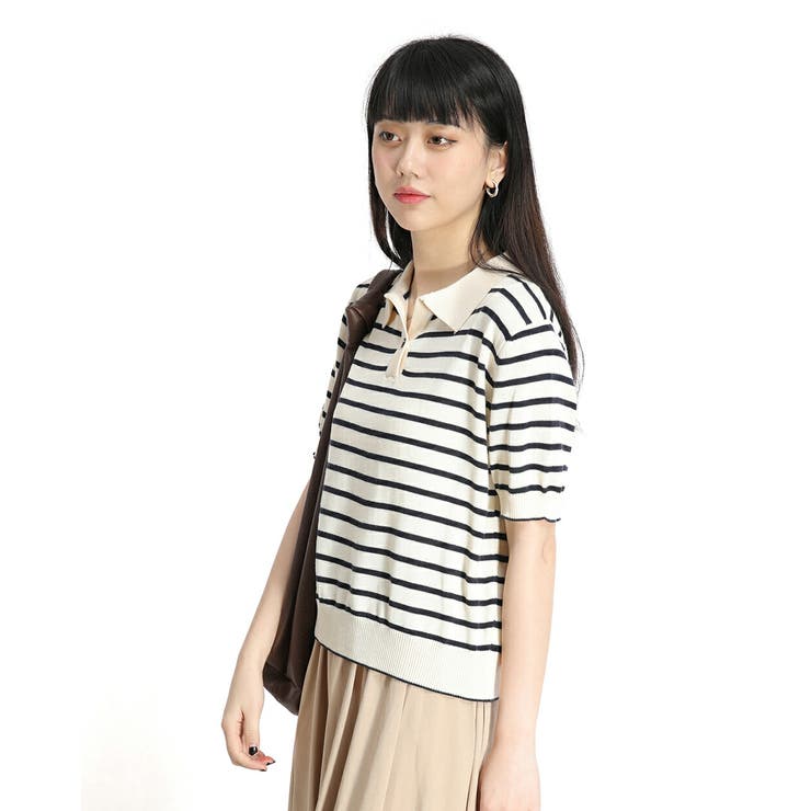 ボーダートップス 半袖 ポロシャツ | Tannsu Dance | 詳細画像7 