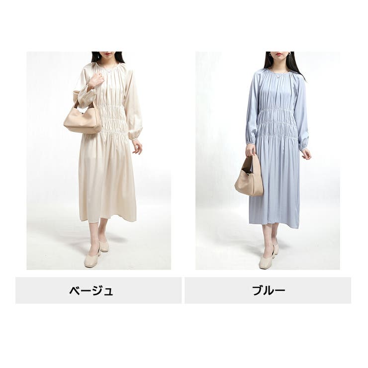 レディースラウンドネックギャザー切り替えコットンワンピース | Tannsu Dance | 詳細画像17 