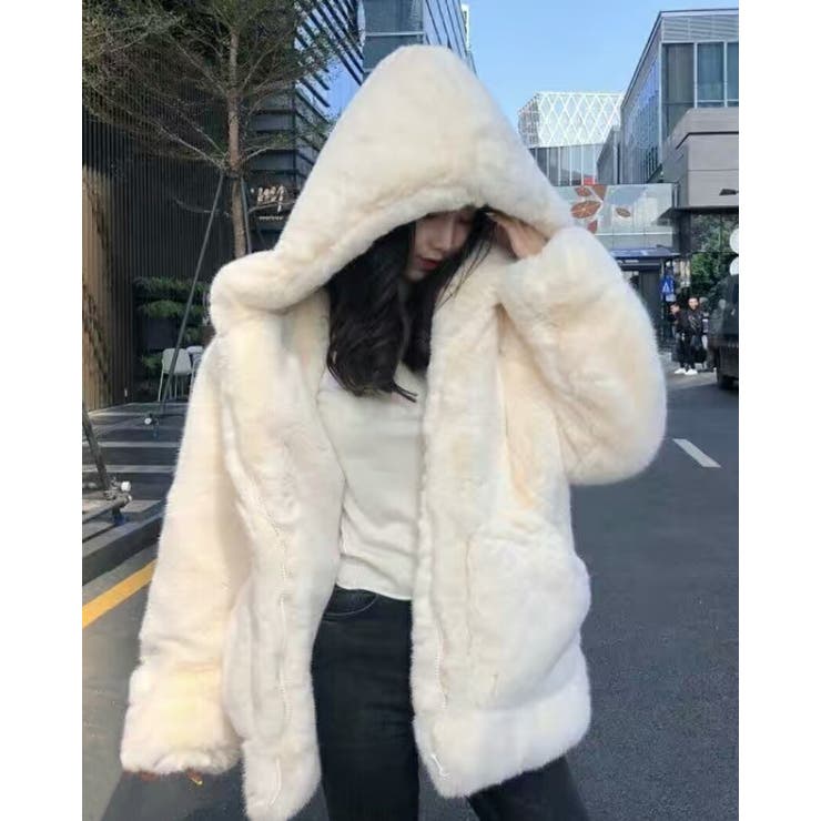 ファーコート レディース 大きいサイズ[品番：XSTW0009685