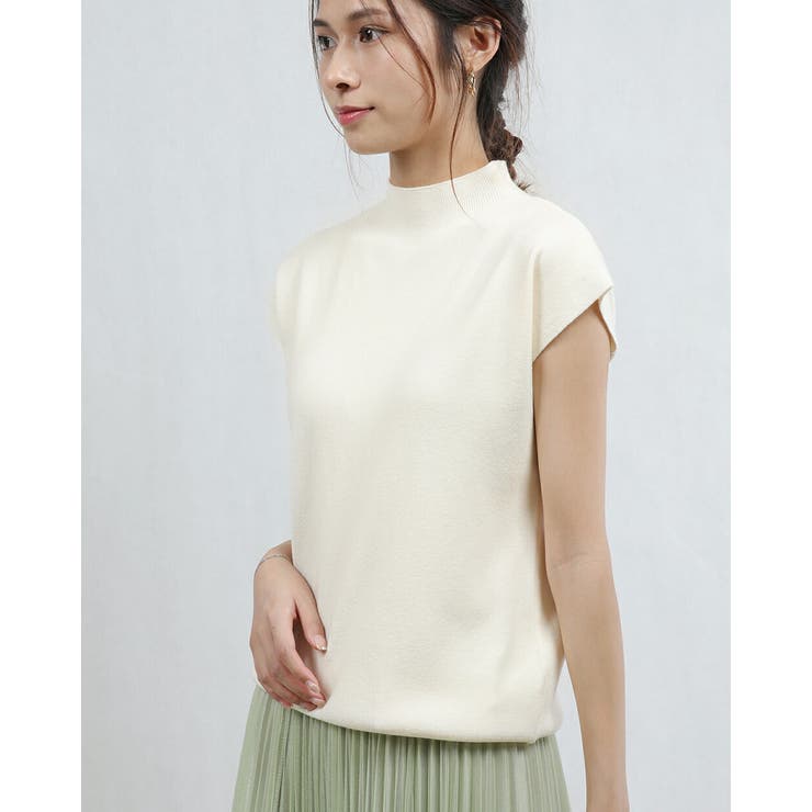 OFF BEIGE | ハイネック 半袖 レディース | Tannsu Dance