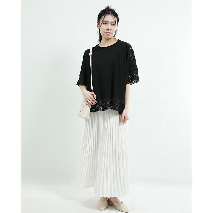 BLACK | tシャツ レディース かぎ針編み | Tannsu Dance