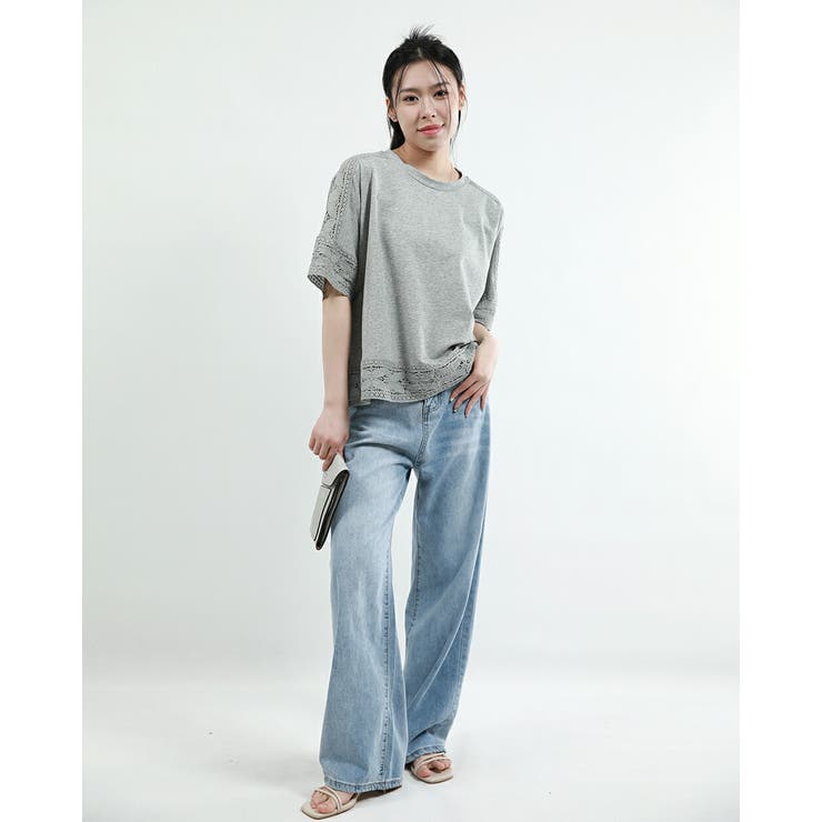 GRAY | tシャツ レディース かぎ針編み | Tannsu Dance