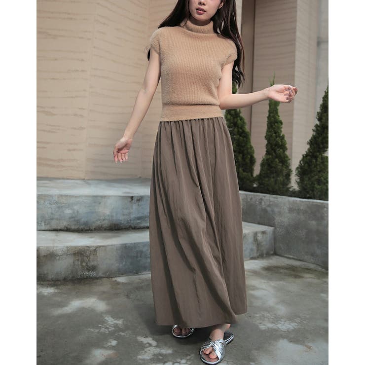 メモリータフタ スカート ロングスカート[品番：XSTW0009877