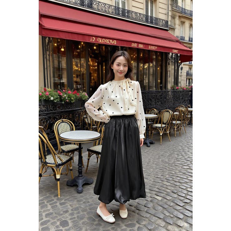 光沢シフォン フレアロングスカート 裏地付き | Tannsu Dance | 詳細画像11 