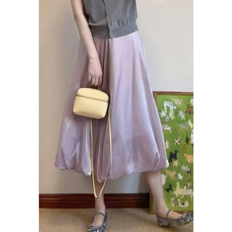 光沢シフォン フレアロングスカート 裏地付き | Tannsu Dance | 詳細画像3 