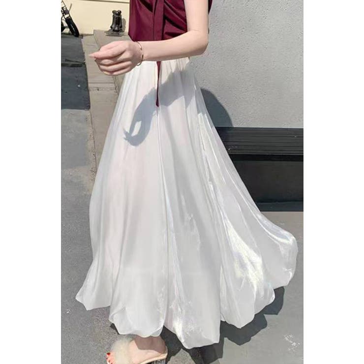 光沢シフォン フレアロングスカート 裏地付き | Tannsu Dance | 詳細画像7 