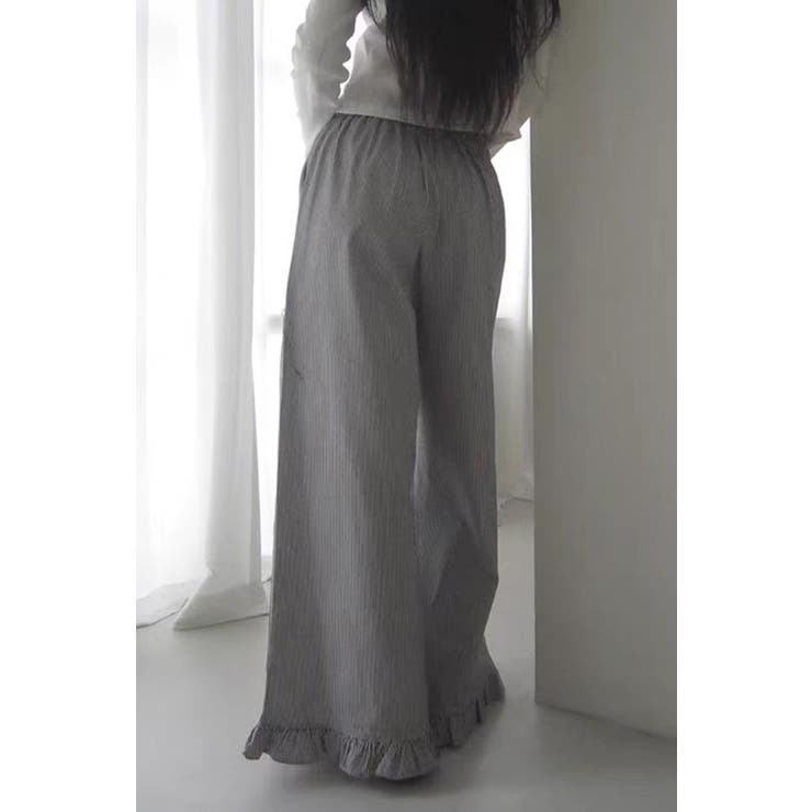 フリル裾 ストライプ ワイドパンツ | Tannsu Dance | 詳細画像9 