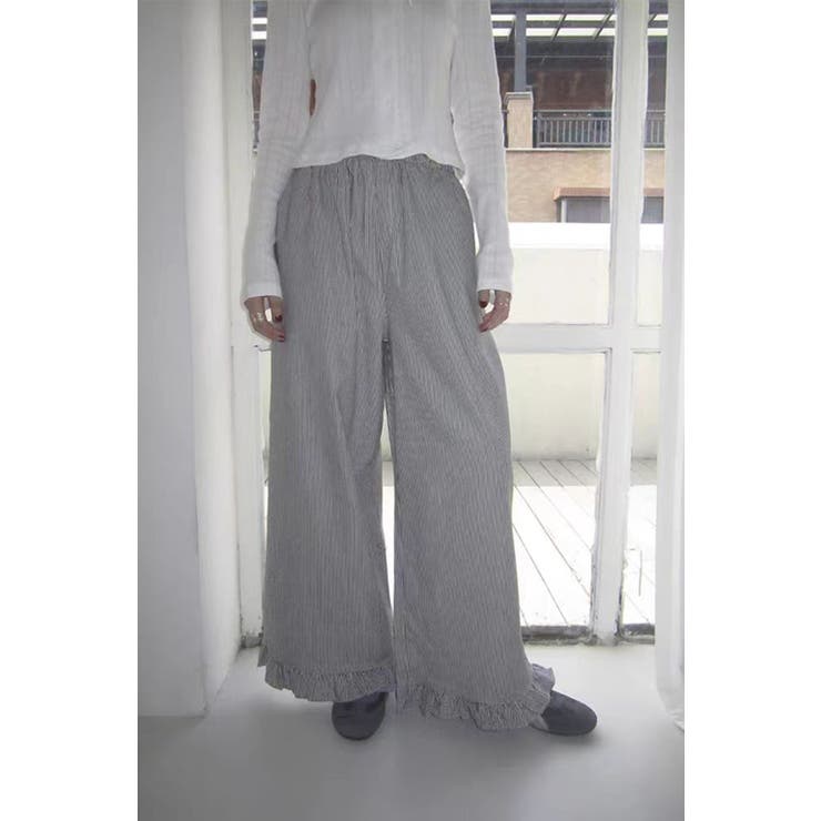 フリル裾 ストライプ ワイドパンツ | Tannsu Dance | 詳細画像10 