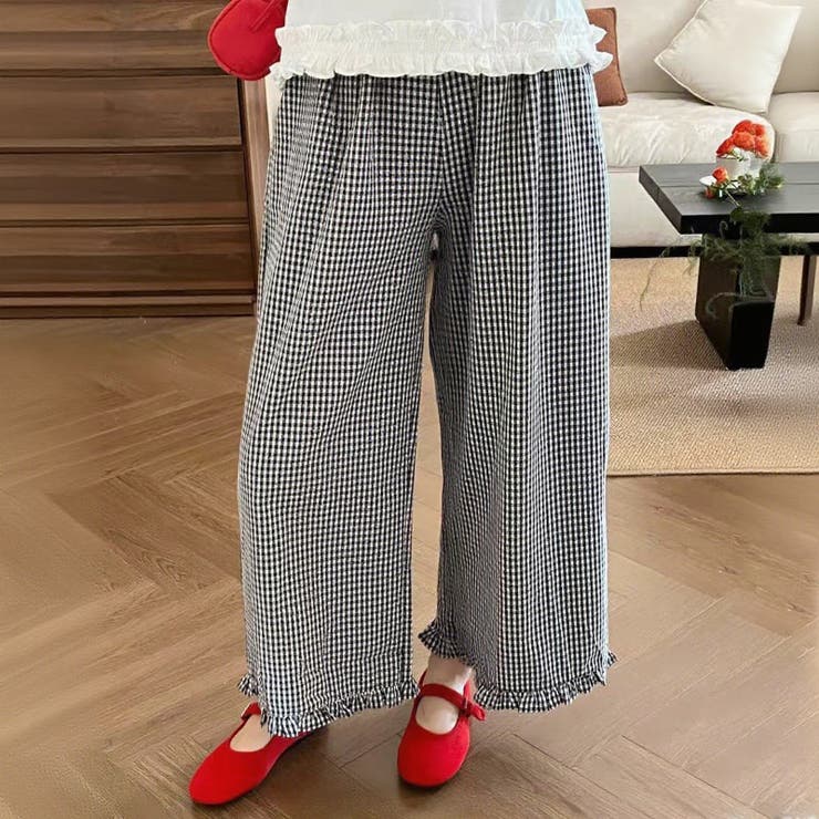 ギンガムチェック ワイドパンツ レディース | Tannsu Dance | 詳細画像1 