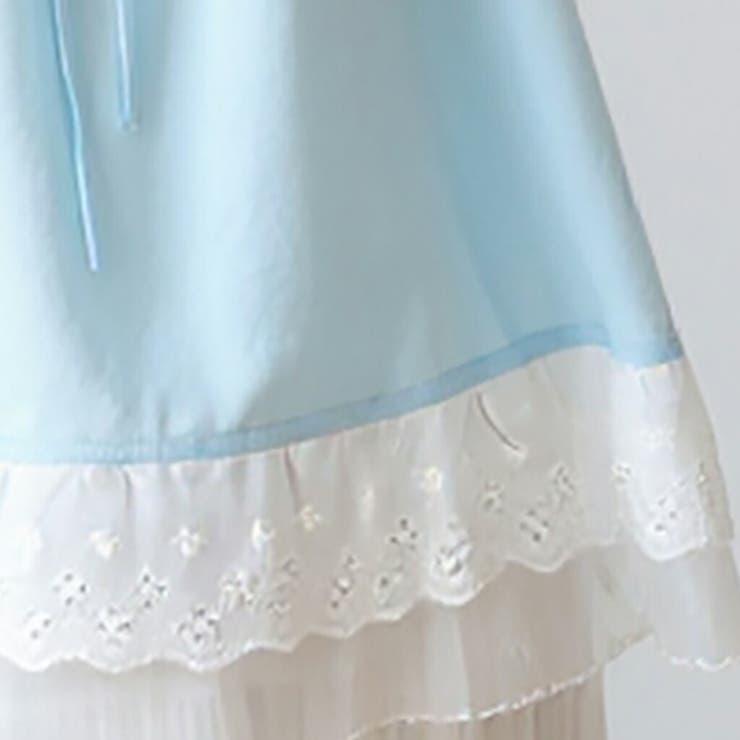 レース切替ティアードブラウス ドッキングトップス 体型カバー 二の腕カバー | Tannsu Dance | 詳細画像9 