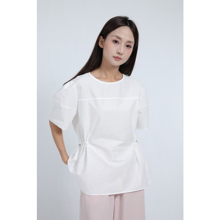 ミニポーチ付き パフスリーブチュニックブラウス レディース 無地 カットソー | Tannsu Dance | 詳細画像5 