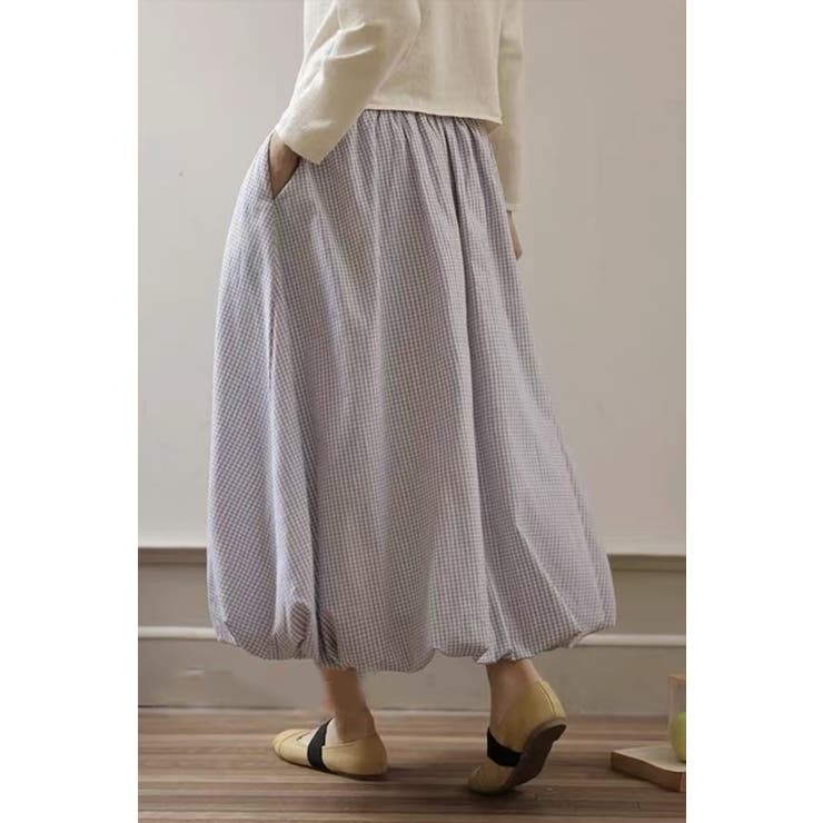 ギンガムチェック バルーンスカート ロング丈 | Tannsu Dance | 詳細画像2 