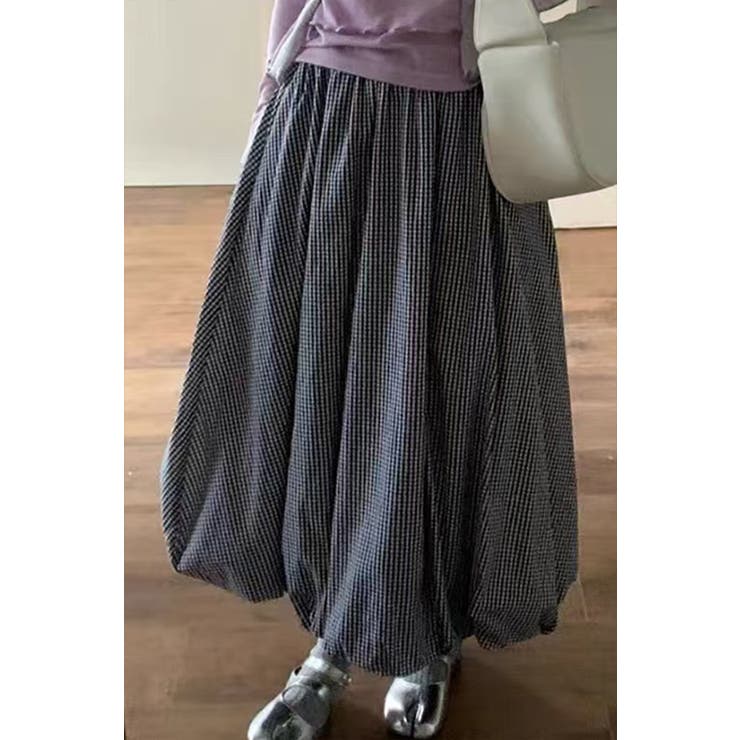 ギンガムチェック バルーンスカート ロング丈 | Tannsu Dance | 詳細画像5 