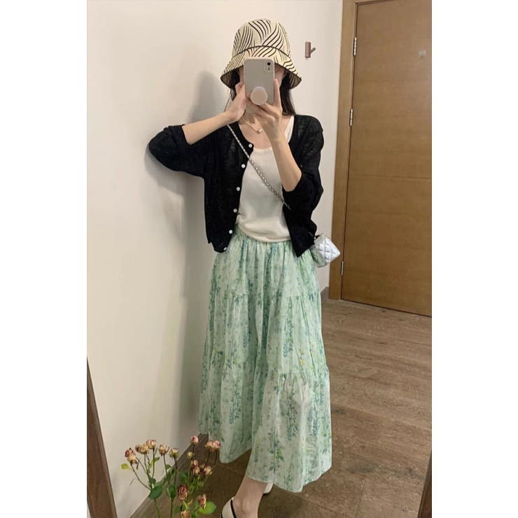 花柄 ティアードスカート ロング | Tannsu Dance | 詳細画像7 