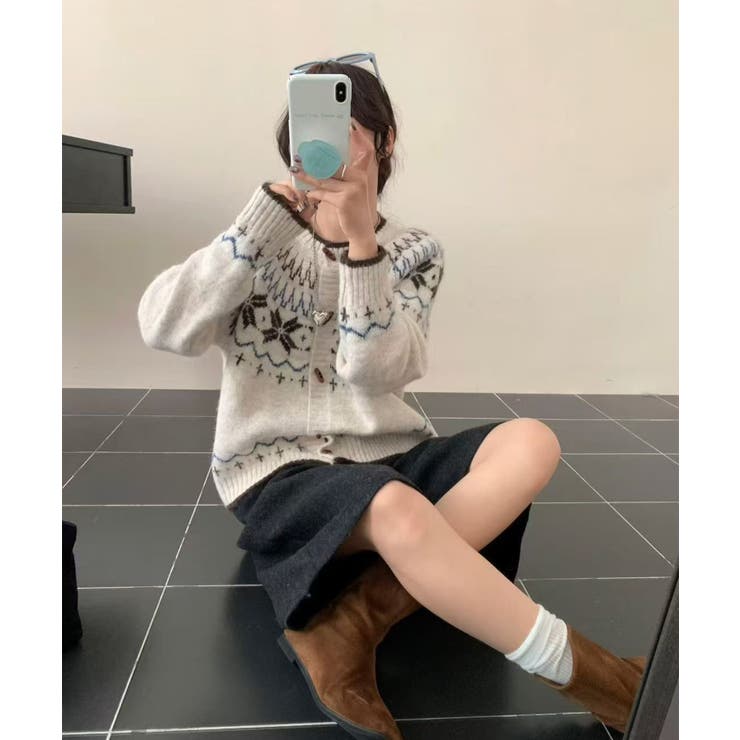 ノルディック柄 カーディガン レディース | Tannsu Dance | 詳細画像4 