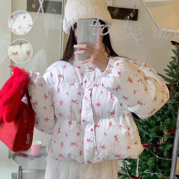 フラワープリント 中綿ジャケット ショート | Tannsu Dance | 詳細画像1 