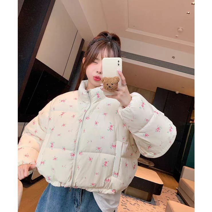 フラワープリント 中綿ジャケット ショート | Tannsu Dance | 詳細画像3 