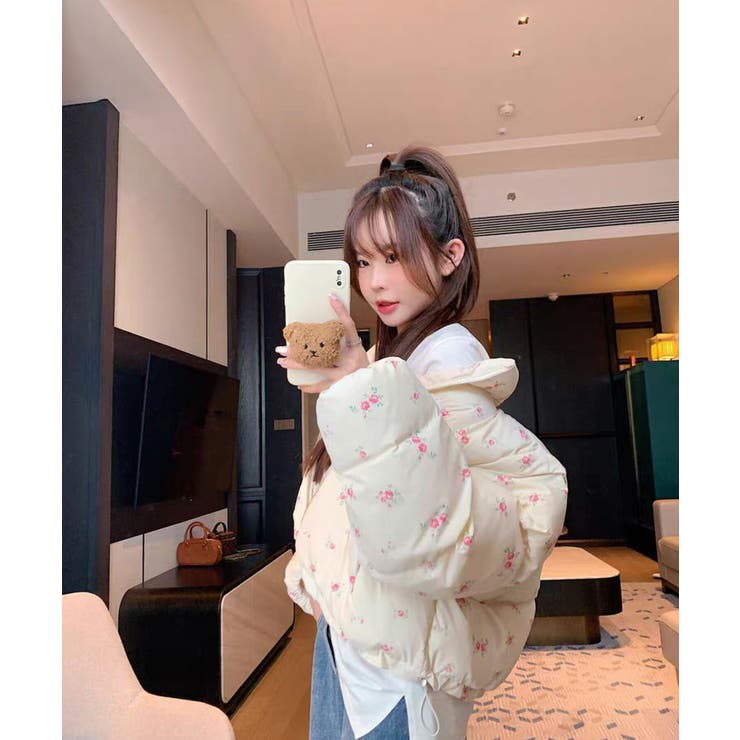 フラワープリント 中綿ジャケット ショート | Tannsu Dance | 詳細画像4 