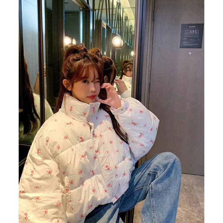 フラワープリント 中綿ジャケット ショート | Tannsu Dance | 詳細画像5 