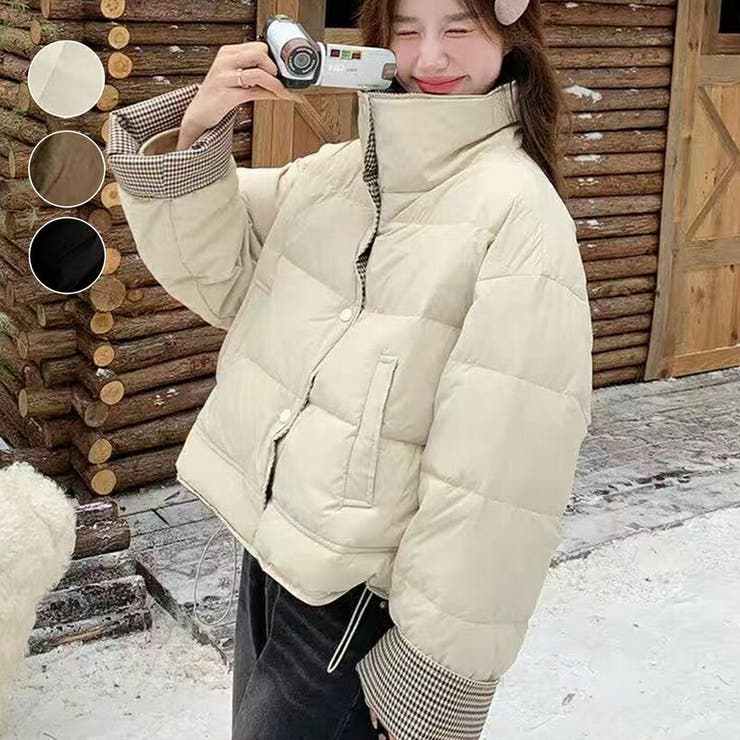 チェック柄 中綿ジャケット レディース | Tannsu Dance | 詳細画像1 