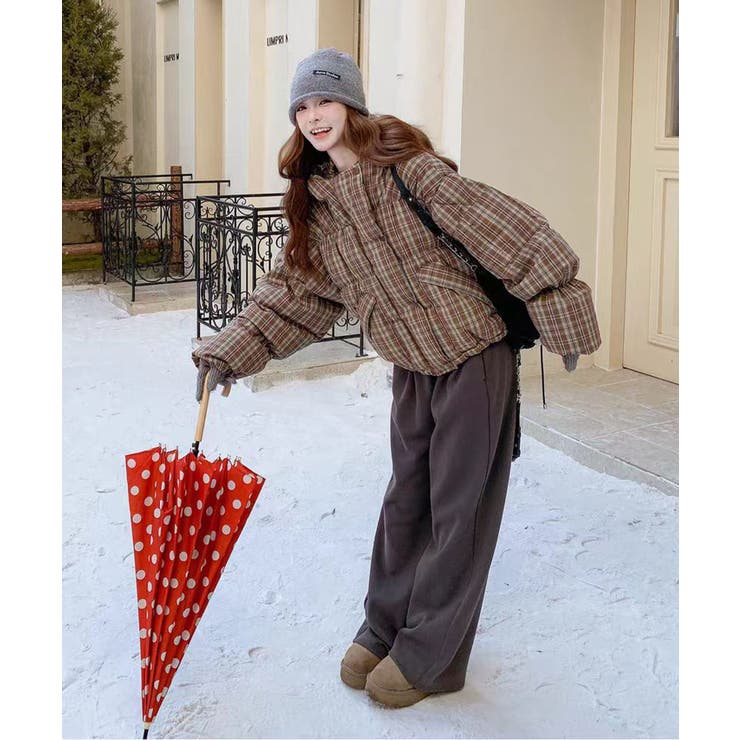 チェック柄 中綿ジャケット レディース | Tannsu Dance | 詳細画像13 