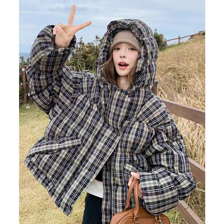 チェック柄 中綿ジャケット レディース | Tannsu Dance | 詳細画像3 