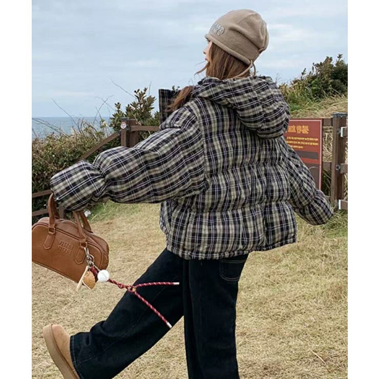 チェック柄 中綿ジャケット レディース | Tannsu Dance | 詳細画像5 