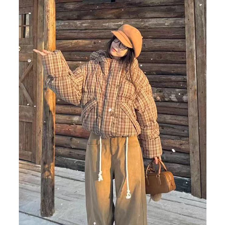 チェック柄 中綿ジャケット レディース | Tannsu Dance | 詳細画像7 