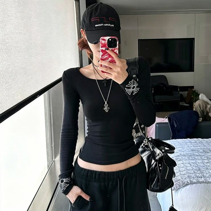 Black | トップス レディース 長袖 | Tannsu Dance