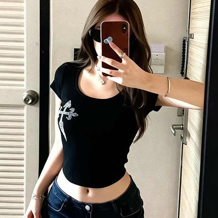 Black | Tシャツ レディース 半袖 | Tannsu Dance